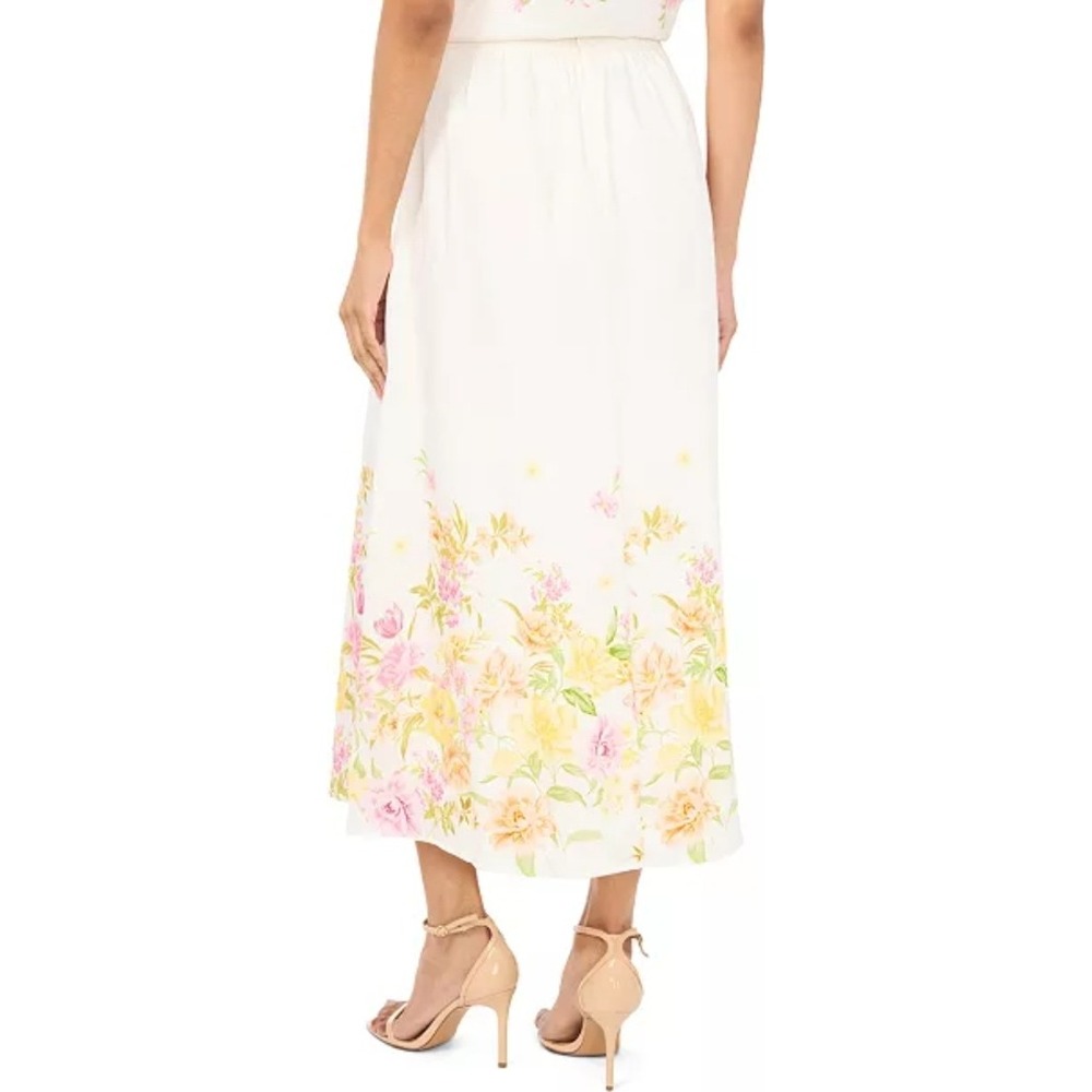 Vince Camuto Ultra White Floral Garden Party Midi Skirt XL NWT $89 - Picture 2 of 11
